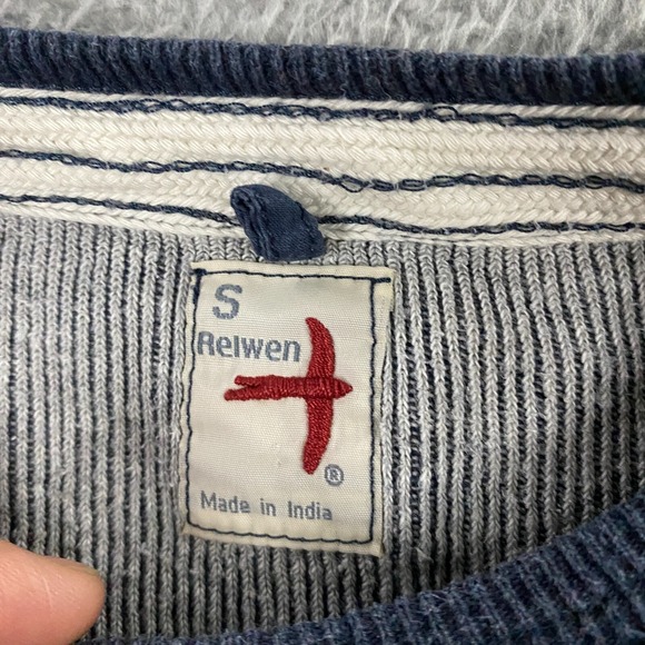 Relwen Sweatshirt Mens Small Crewneck Long Sleeve Knit Logo Outdoor Thermal Blue - Picture 3 of 12